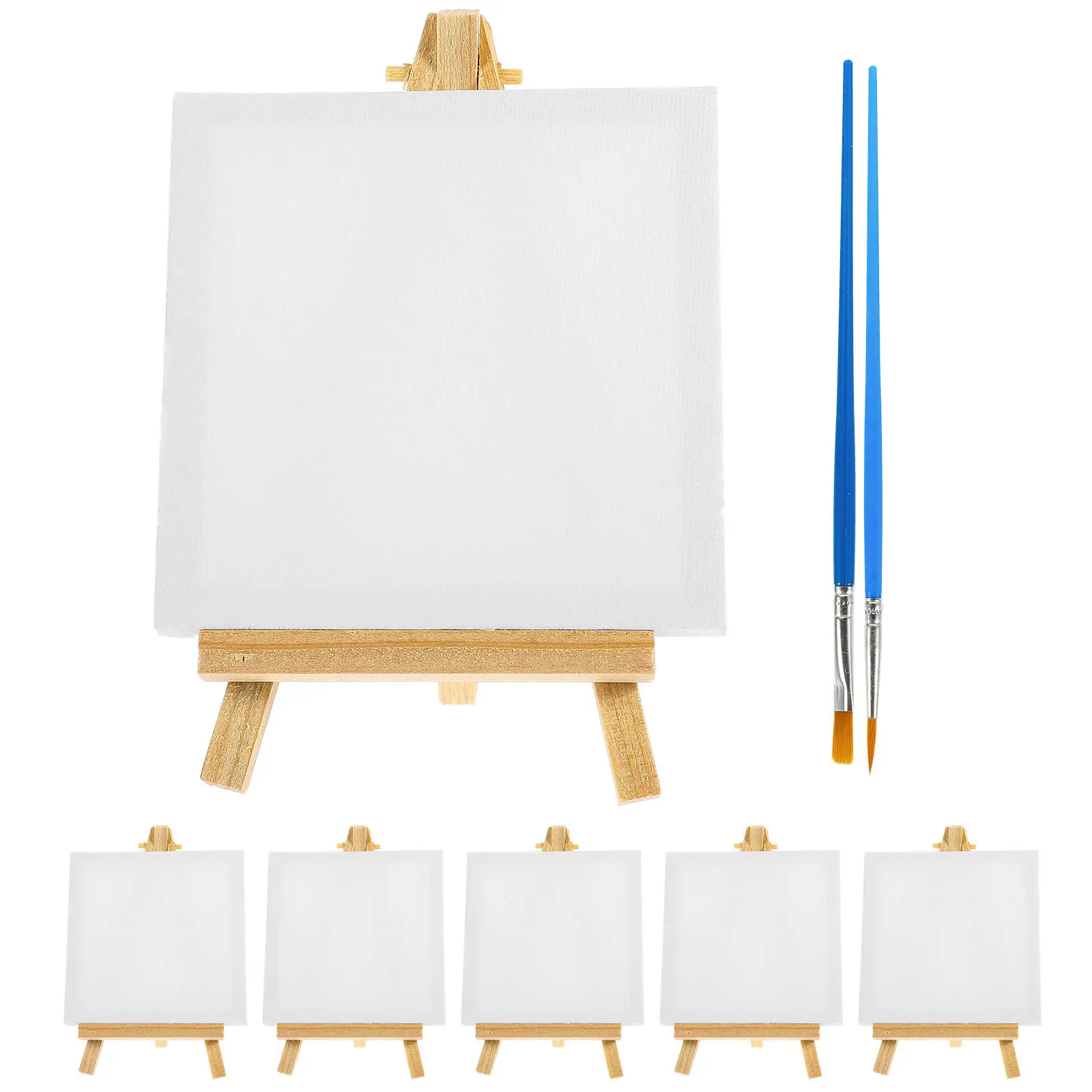 1Set Canvas Painting Kit Mini Easel Lightweight Compact Stable for Students Beginners Artists DIY Creative Hobby Painting