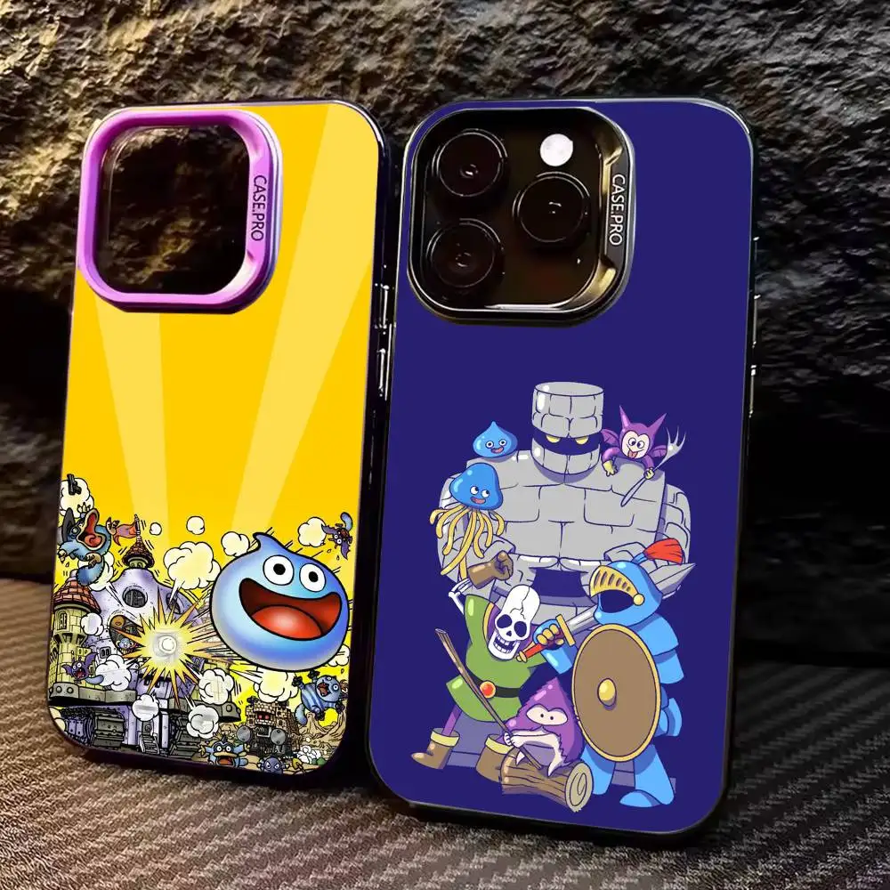 

D-Dragon Quest Slime Phone Case For iPhone17,16,15,14,13,12,11 Plus,Pro Max Colored Silver Plated Inside Cover