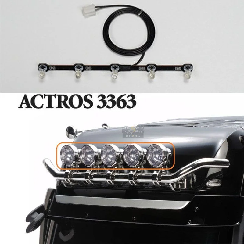 1:14e Schaal LED Originele Dakspots Upgrade Light Board voor Tamiya RC Dump Truck Benz ACTROS 3363 56348 Auto Accessoires