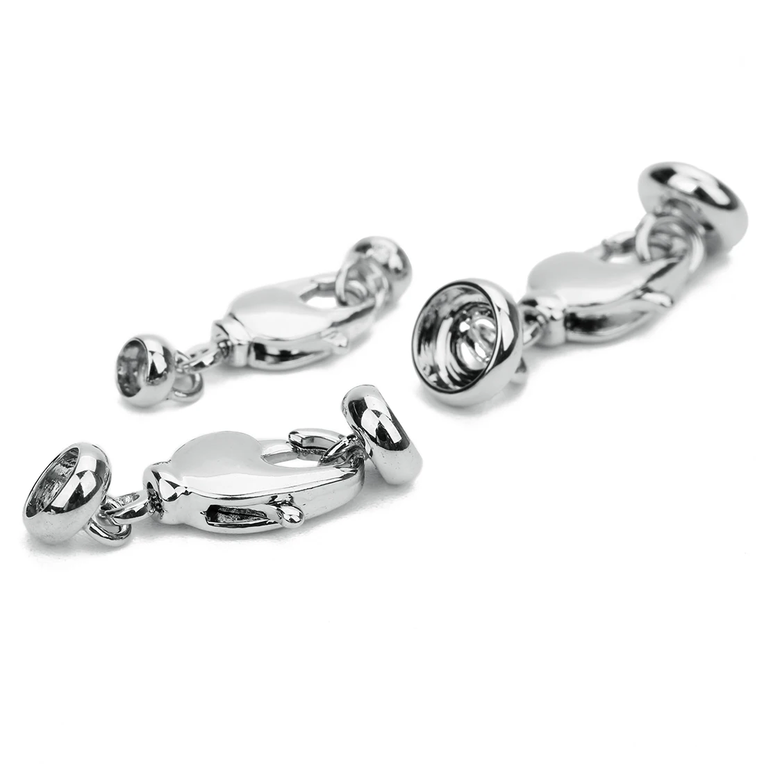 

5pcs/Lot 3.5mm Metal End Caps Connectors With Lobster Clasps for Bracelet Necklace Flat Leather Cord DIY Jewelry Findings