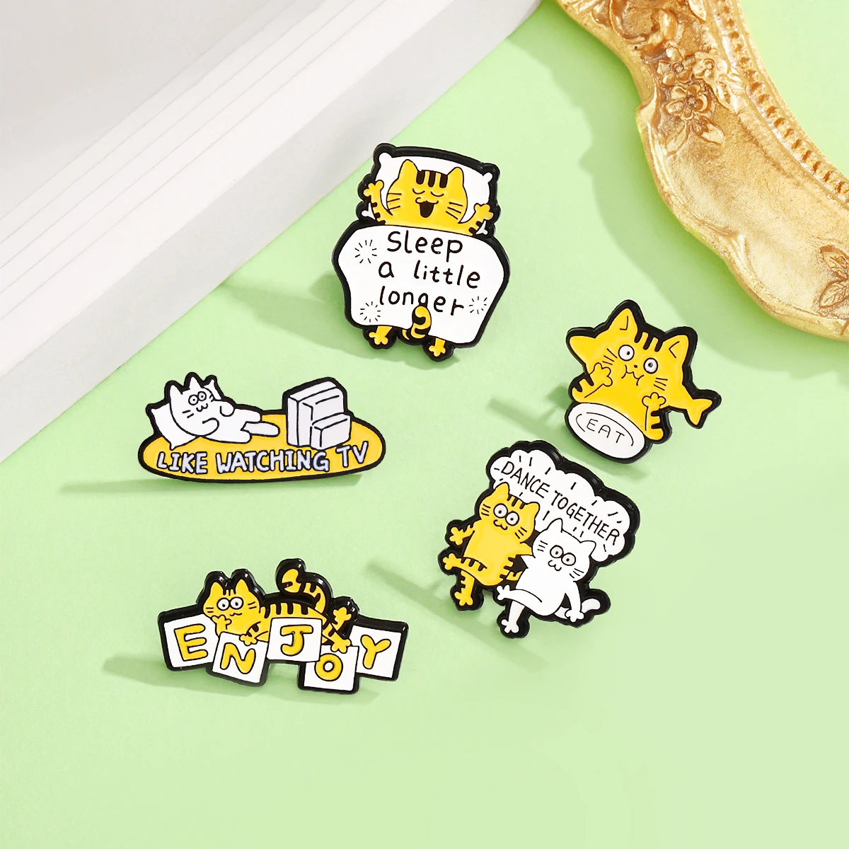 Cartoon cute little tiger sleeping funny and chic jewelry brooch clothing backpack decoration pin gift view 6