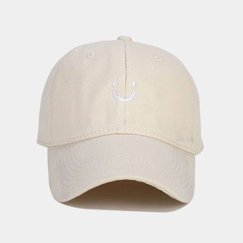 Smiley Face Trucker Hat Washed Dad Hat dla mężczyzn kobiety śliczne czapki z daszkiem niestrukturalny uśmiech haftowany kapelusz