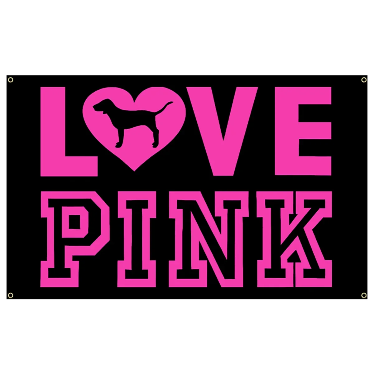 LOVE PINK Pink Slogan Tapestry Flag 3x5Ft 2x3Ft Polyester Wall Hanging For Bedroom Dorm Living Room Home Furniture Decor