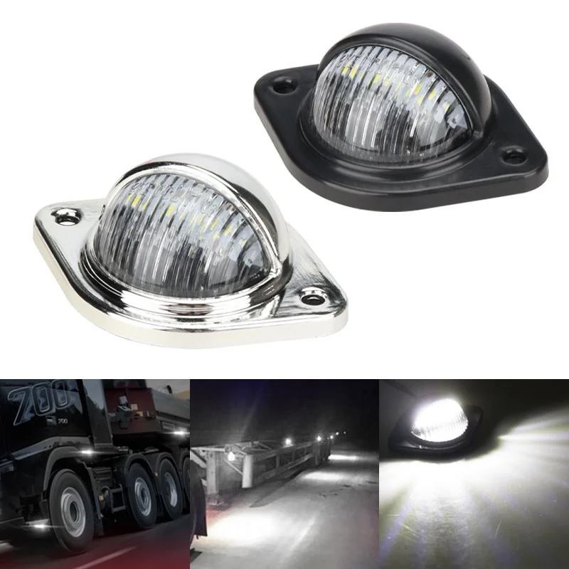 1Pc Car LED License Number Plate Light 12V 24V Truck Side Lights White Super Bright Lamp For SUV Trailer Motorcycle Accessories