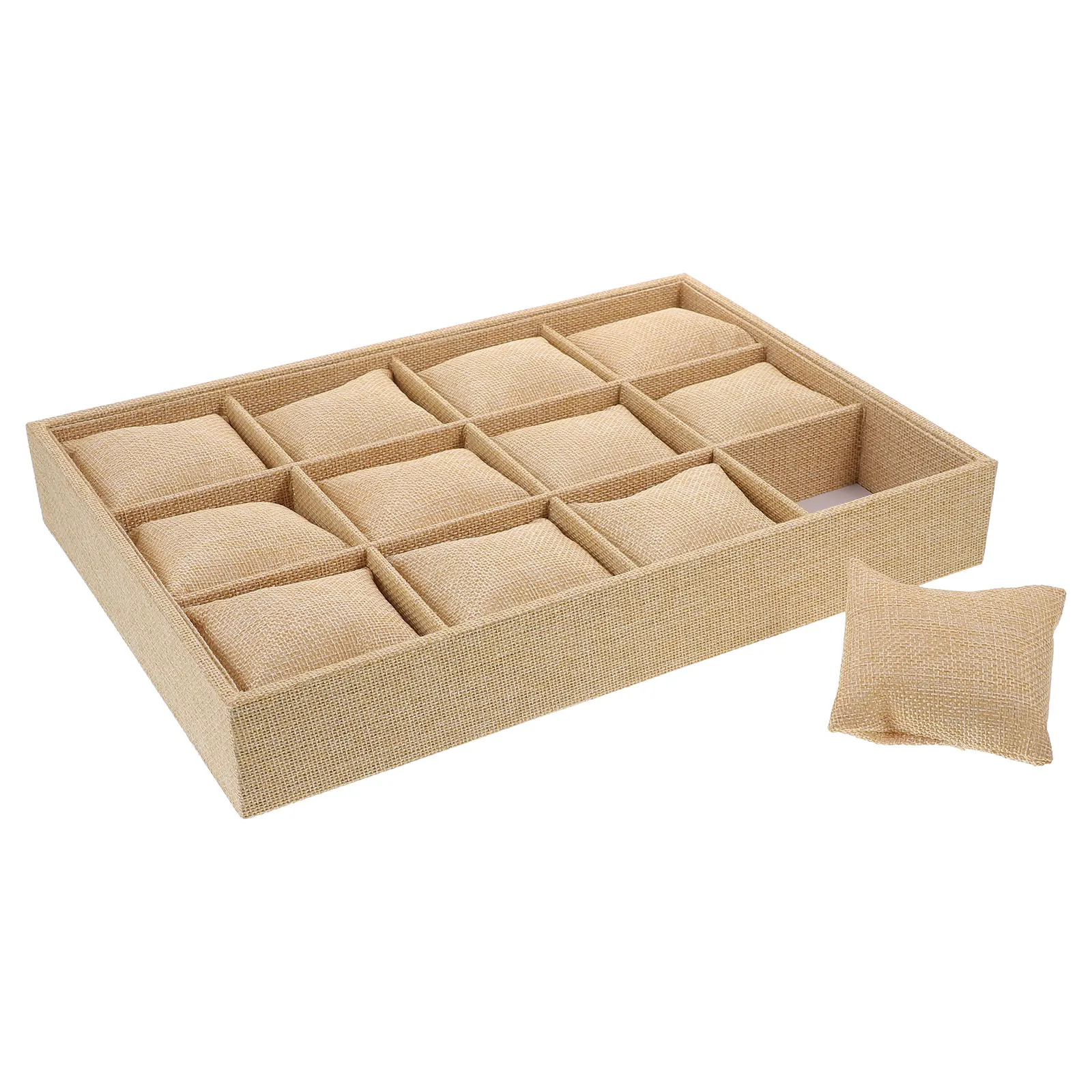 

Bracelet Tray Watches Display Storage Organizer Imitation Linen Multi-layered Jewelry