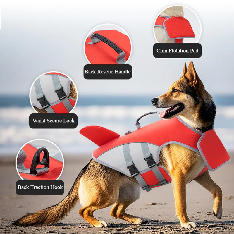 Chaleco salvavidas para perros - Dog Life Jacket Vest Buoyancy Handle reseña y precio