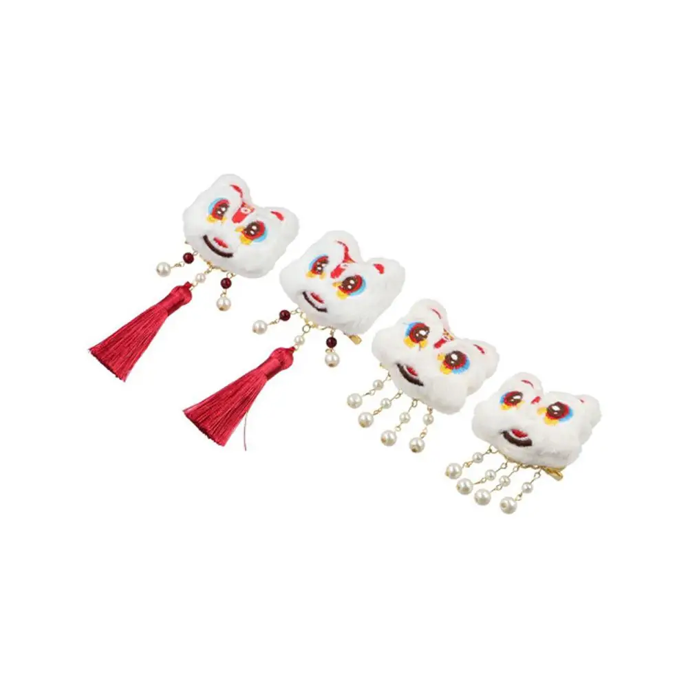 

Embroidery Children Red Hairpin Lion Dance Tassel Hanfu Hair Sticks Tang Suit Hair Clip Ancient Headwear Ancient Style Hairpin