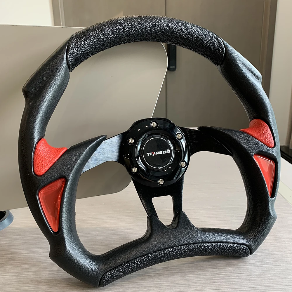 tiypeor brand D Type Sports Racing Drift PVC Steering Wheel Universal Modern Luxury car Wheel Steering 320MM