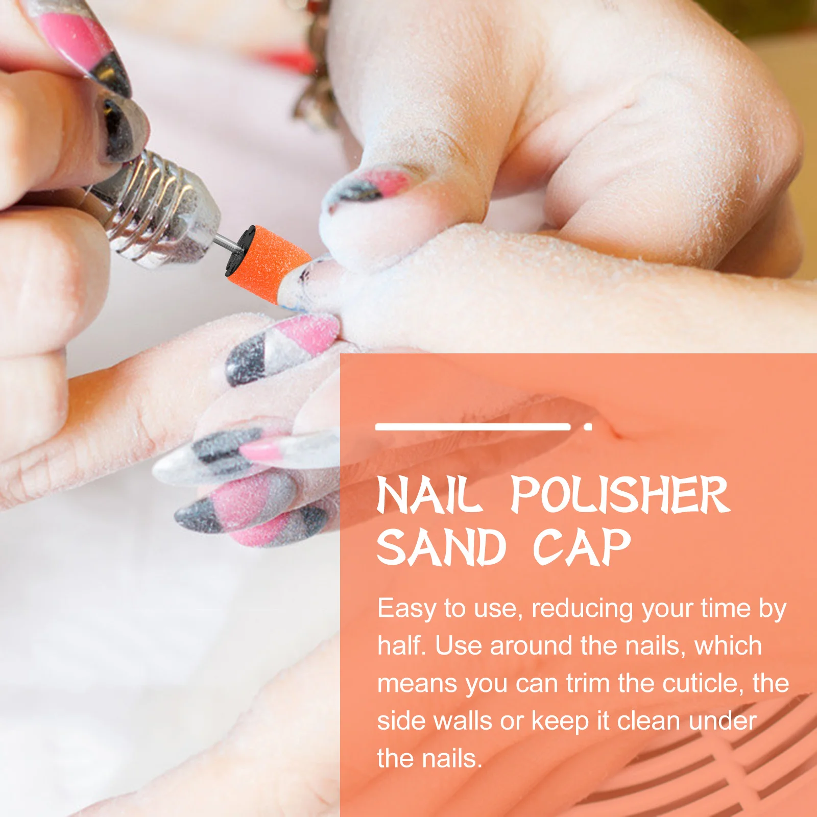 Capuchon de ponçage pour Nail Art, outil de manucure, tête de meulage pour le soin des cuticules, Portable, léger, antirouille, Durable, résistant à la chaleur, 10 pièces