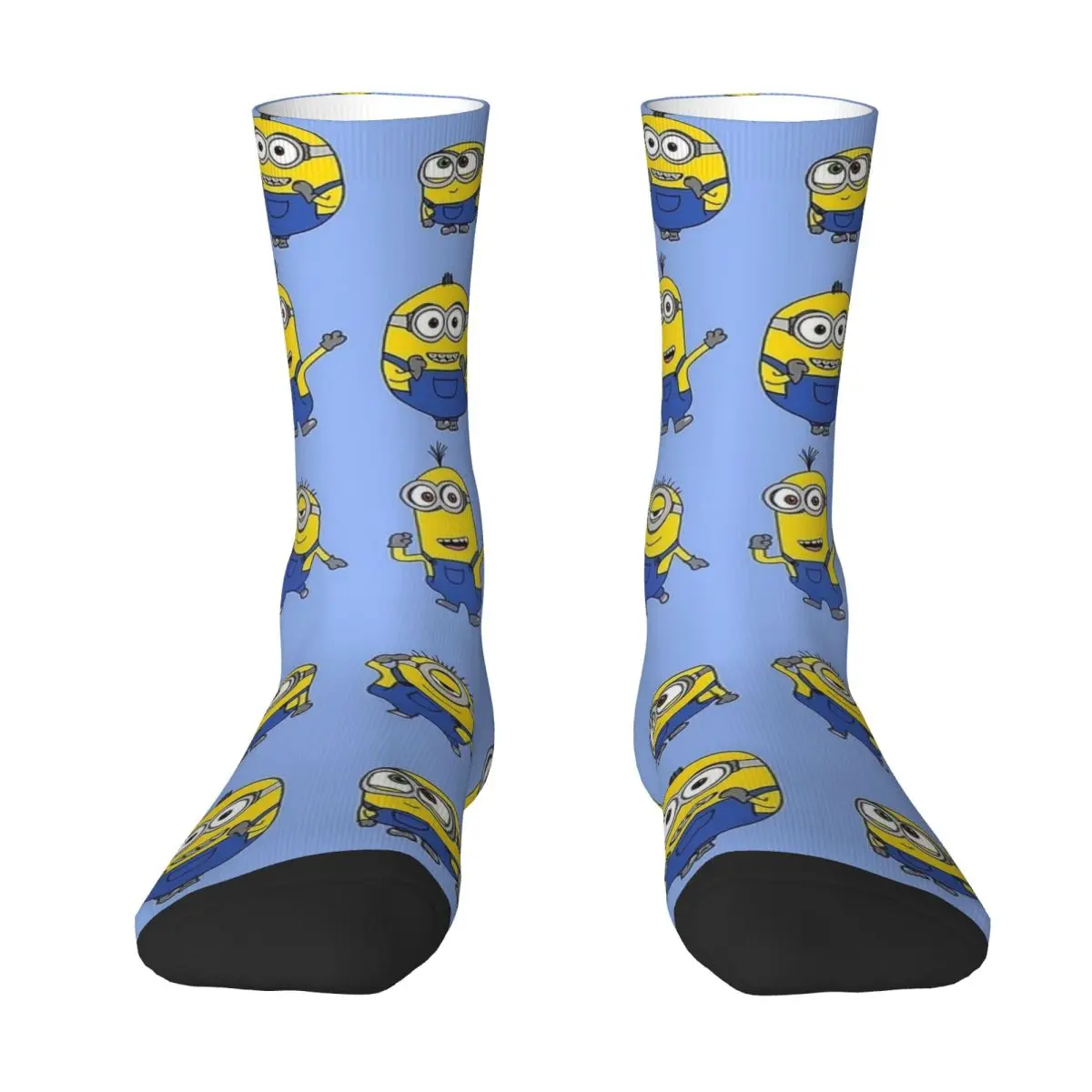 Cute Minions Cartoon Socks Autumn Yellow Big Eyes Stockings Fashion Men's Warm Soft Socks Graphic Outdoor Sports Anti-Slip Socks