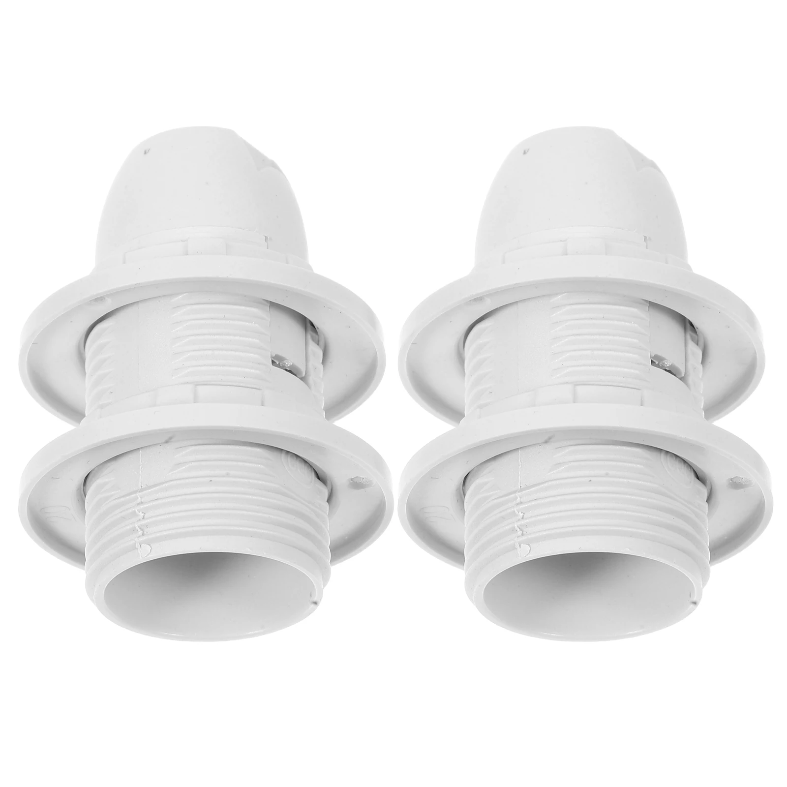 

2Pcs E14 Full Thread Lamp Holder White Plastic for Table Floor Light Bulb Socket Replacement Adapter Base Lamp Bulb Socket
