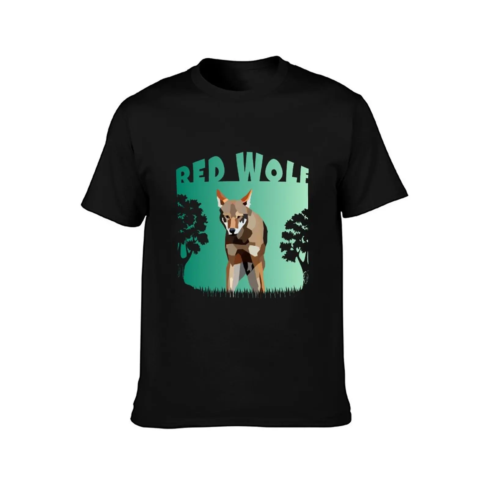 Endangered Cute Red Wolf T-Shirt Labor Work Casual T-Shirt