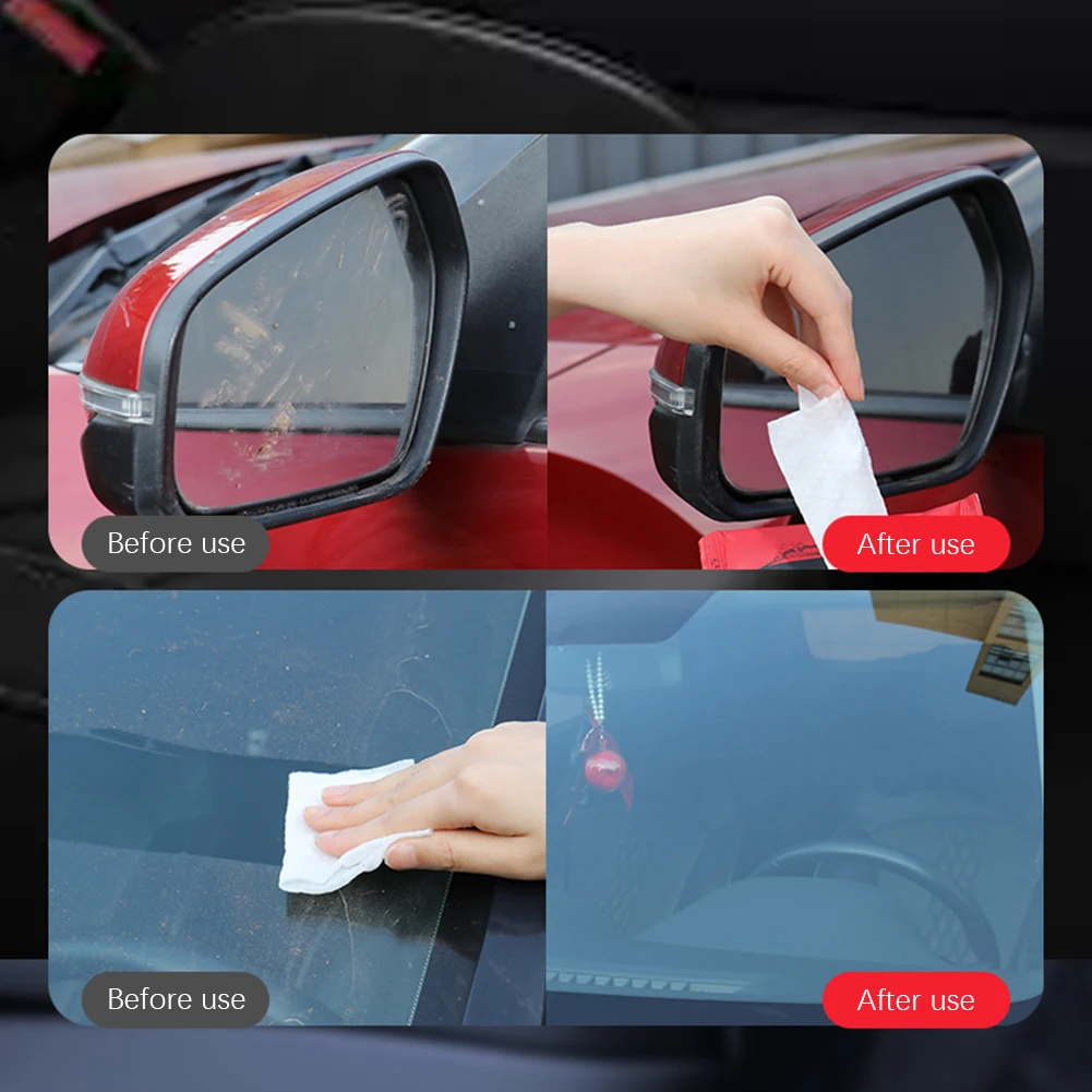 10pcs/Bag Wet Wipe For Car Oil Film Removal Multifunctional Oil Film Remover For Car Window