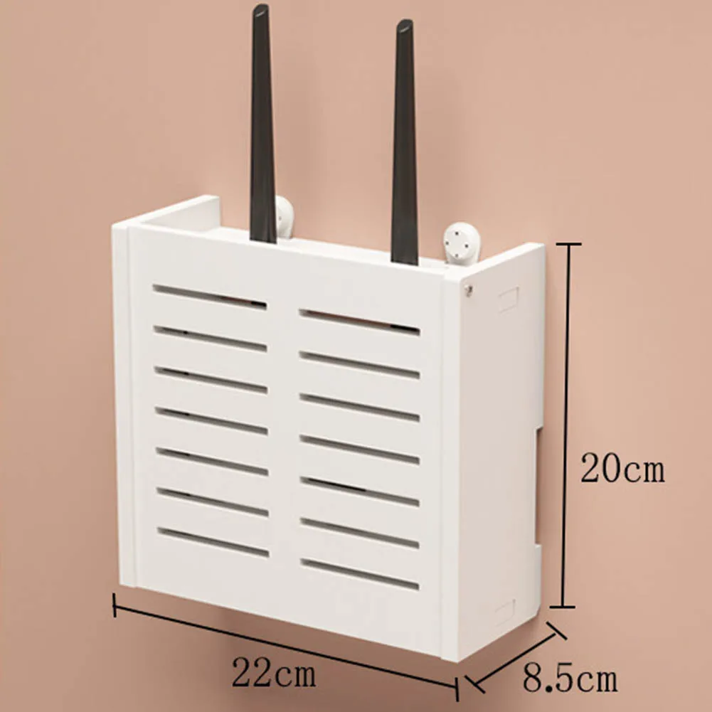 Wall Mounted  Wireless Router Rack Living Room Wall-Mounted WiFi Storage Box Wall Decoration Cable Power Bracket Organizer Box