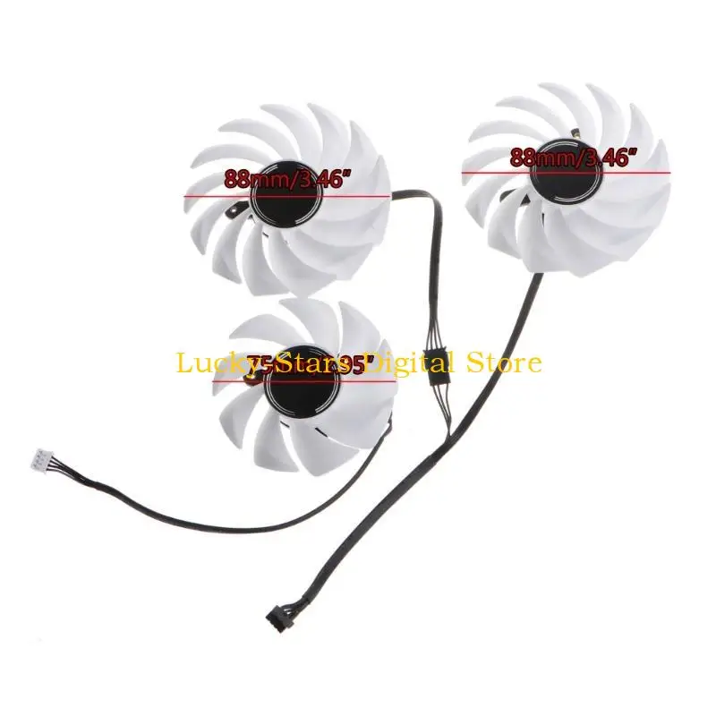T3EE 3PCS 4Pin مروحة مبرد لـ RTX3060 3080 3070 3060TI IGAME Ultra-OC WHITE RTX3080 RTX3070 مروحة بطاقة الرسومات #6