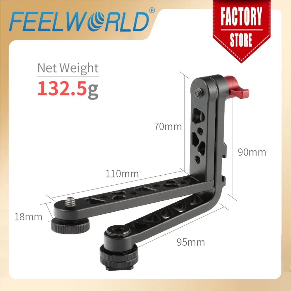 

Feelworld New Dual L Tilt arm Aluminum for Feelworld FW279S F5 FW568 FW279 F570 T7 DSLR Camera Field Monitor Stabilizer Gimbal