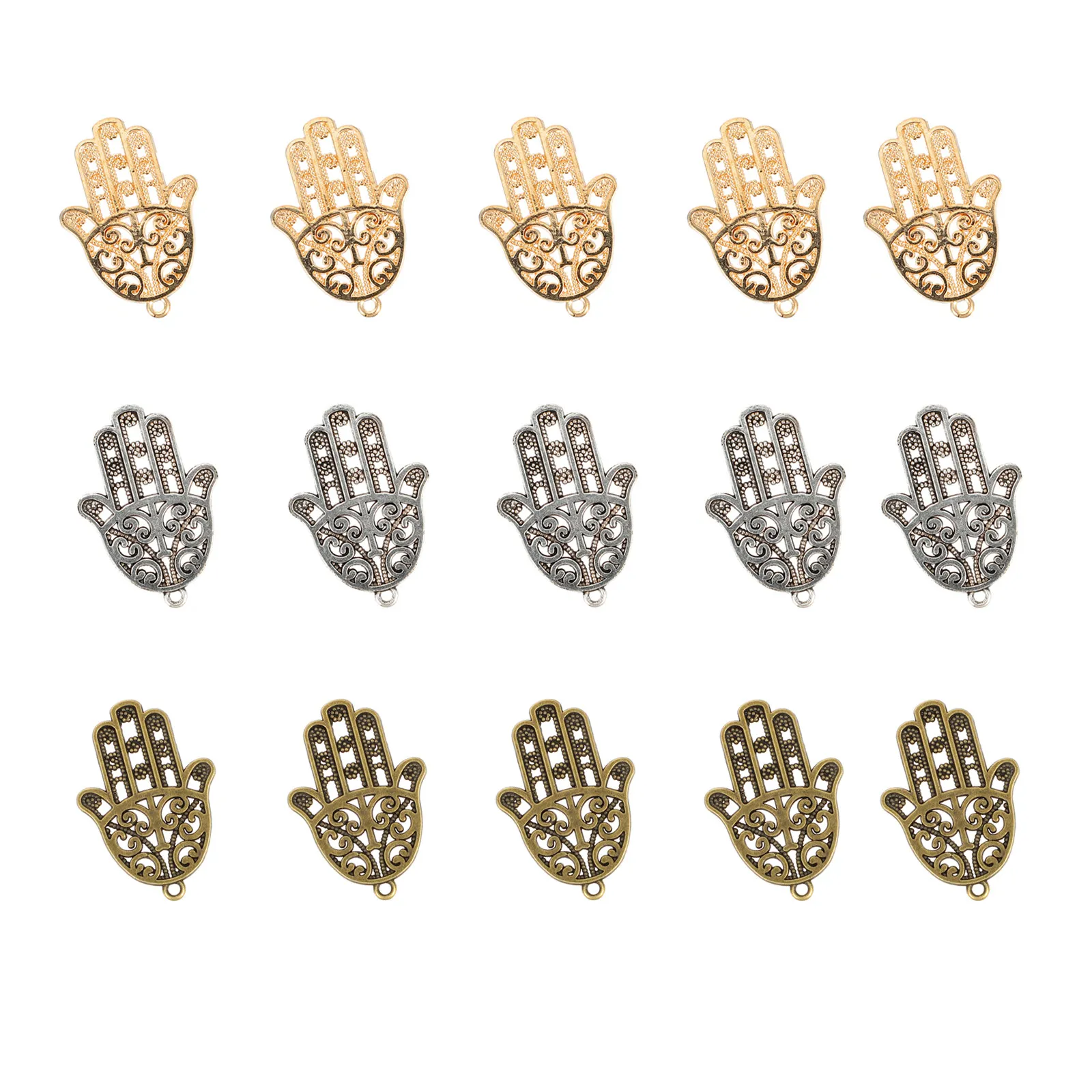 

30 шт. винтажных застежек для браслетов в форме ладони, из сплава, для изготовления ожерелий своими руками, креативный дизайн, гладкая поверхность