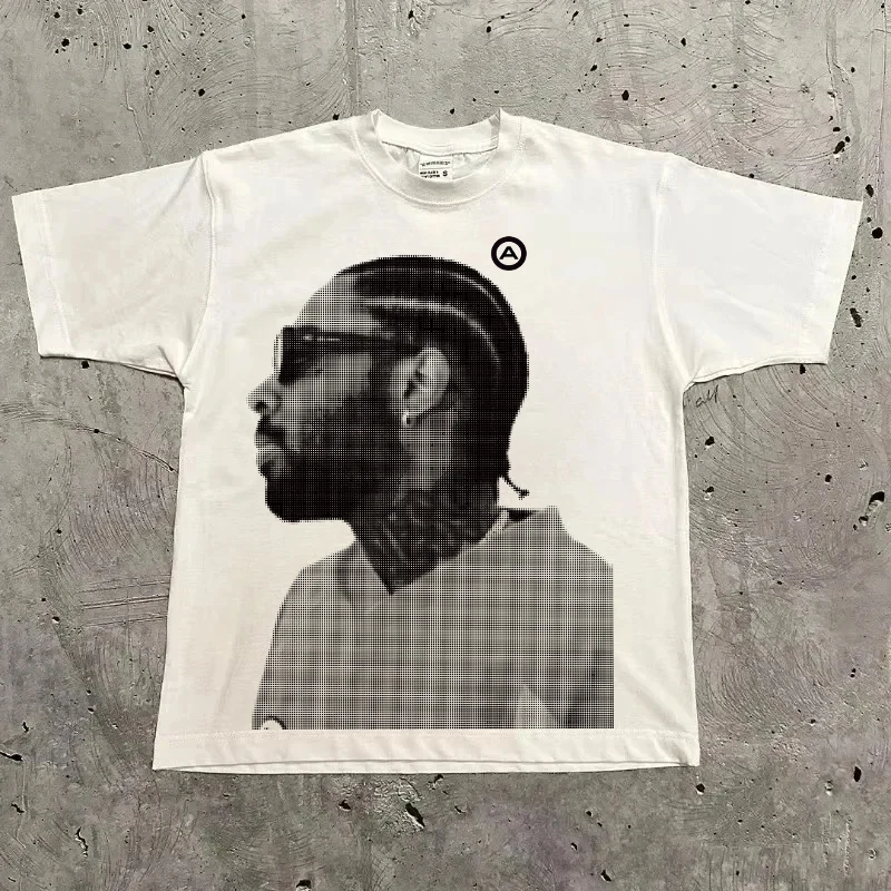 

2000s Vintage Casual Girl Print Y2k Women's Tshirts Short Sleeve O-Neck Streetwear Harajuku Gothic Tee Crop Top Men Kid Clothes