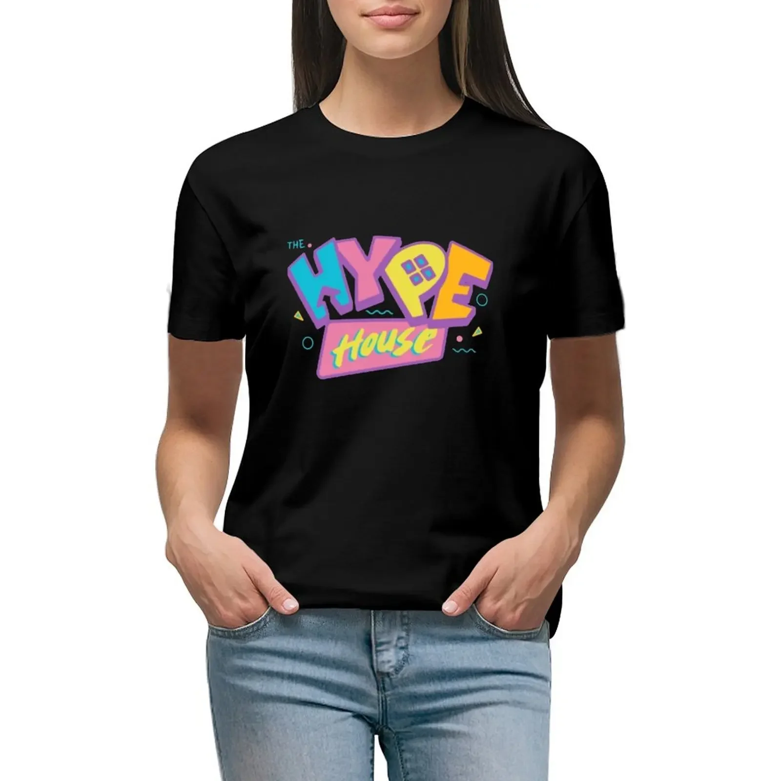 

90's The Hype House T-Shirt customs design your own hippie clothes blanks tops Women