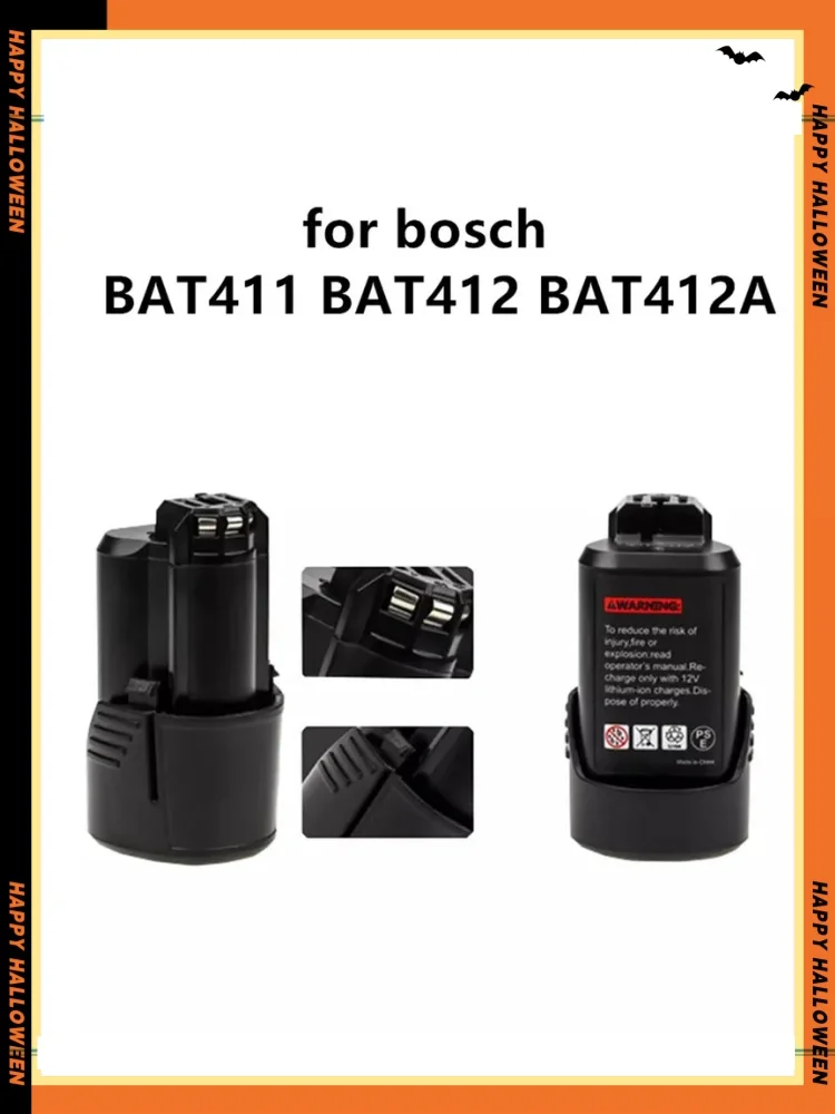 10.8V 12V for Bosch BAT411 12V 3000mAh Bosch Battery BAT412A BAT413A D-70745GOP 2607336013 2607336014 PS20-2