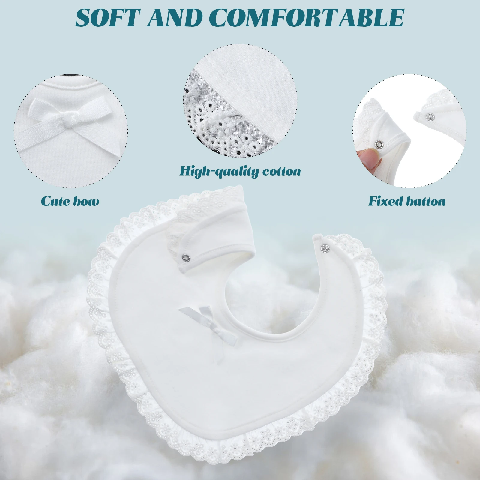 2 szt. Koronkowe śliniaki księżniczki, chusteczki na ślinę dla niemowląt, ręcznik na ślinę dla noworodków, bandana dla niemowląt, unisex, bawełniane, lekkie, przenośne, łatwe w użyciu