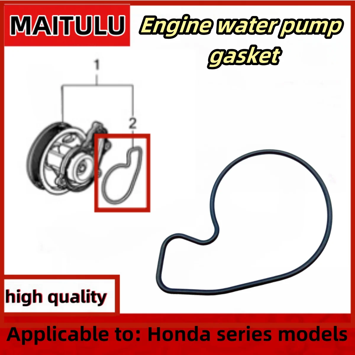 

19222-59B-003 For Honda ZR-V, CR-V, HR-V, 24-25 Accord, 21-24 Civic car engine cooling water pump sealing gasket rubber ring