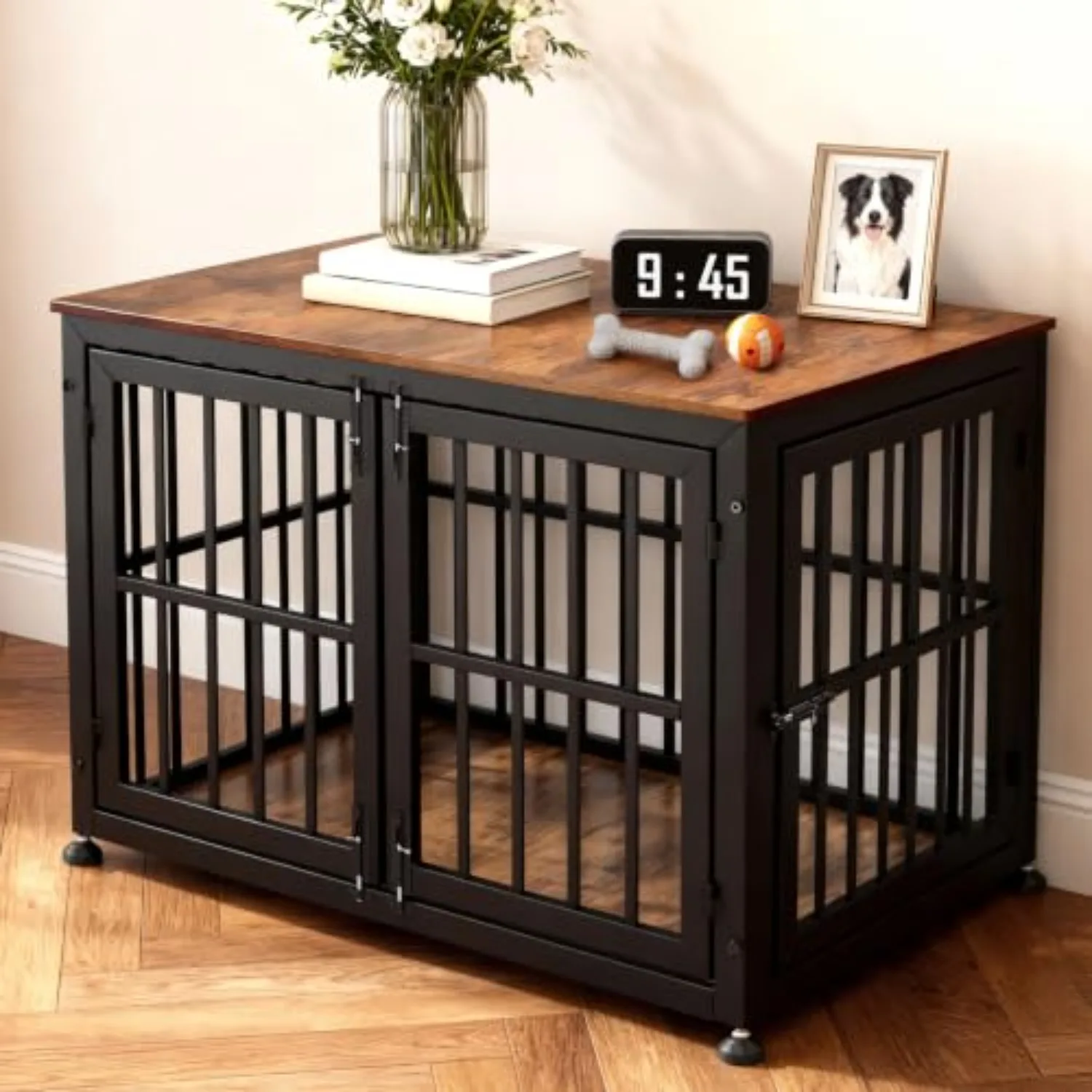42 Inch Heavy Duty Dog Crate Furniture for Large and Medium Dogs | Decorative Dog Cage,Indoor Wooden Dog