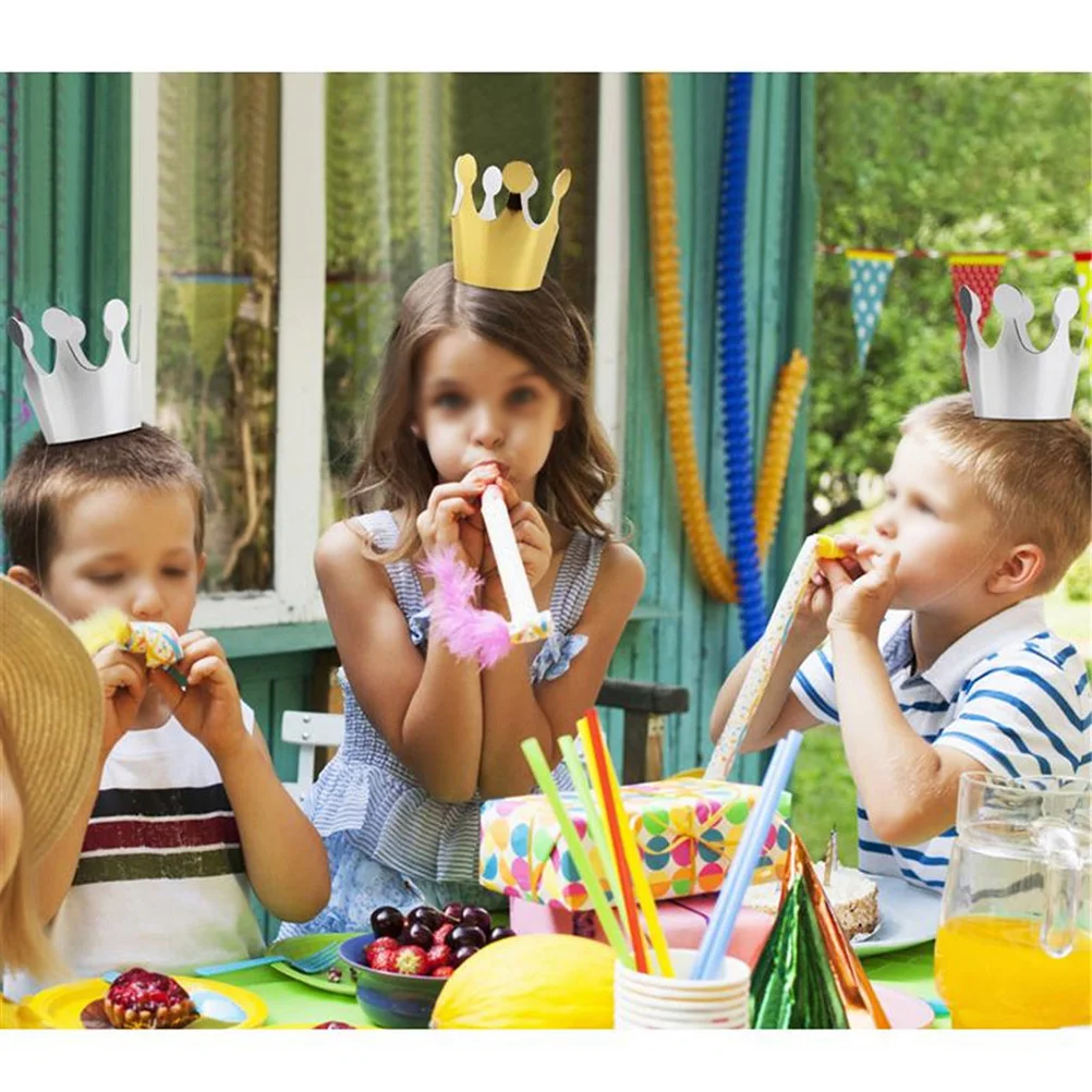 

10pcs Hats Party Decorations Gold Silver Shiny Unique Kids Birthday Hat Party Birthday Paper Crown Hat Kids Crown Decoration