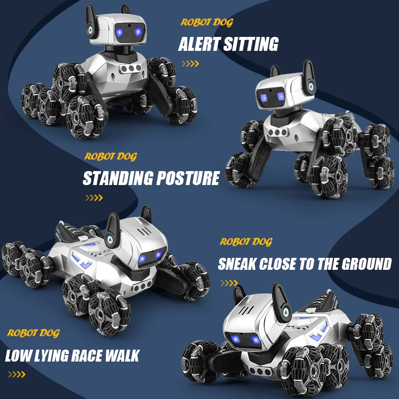 Y9 8WD RC Robot Dog Car Toy 2.4G Radio Remote Control Cars Touch-sense Music Stunt Drift Vehicle Electric Toy for Boys Kids Gift