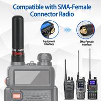 ABBREE AR-806 Mini Antenna SMA-Female Dual Band High Gain UHF VHF For Baofeng UV-21 UV-5RH BF-888S QUANSHENG UV-K5Two Way Radio