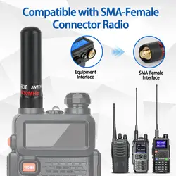 ABBREE AR-806 Mini antena SMA hembra dual-band UHF/VHF para Baofeng