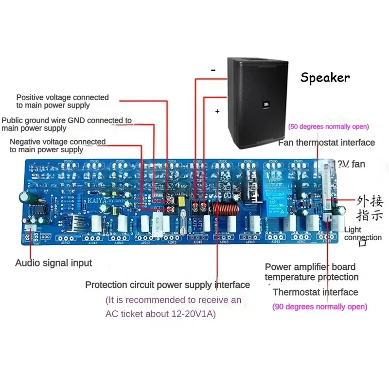 A1943/C5200 1500W HIFI Transistor Board Mono Home Power Amplifier /-40V /-125V