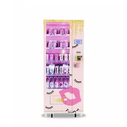 Custom Mini Slim Vending Machines Pink Beauty Small Clothes Lashes Hair Eyelash Cosmetics Vending Machine 	Shopping Mall