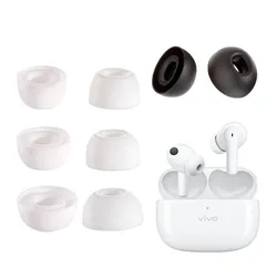 6pcs Earbuds Tips for VIVO TWS 2 2E Wireless Earphone Accessory Kits Eargels Ear Buds Tips Caps Silicone Earcaps Cover Eartips