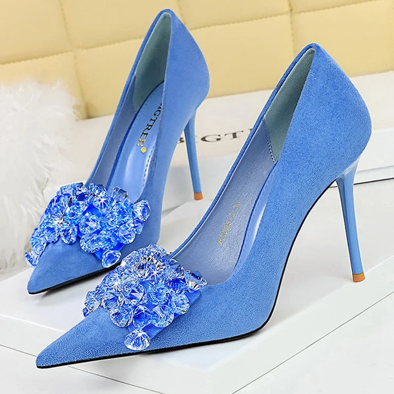 

2024 Spring New Fashion Rhinestone Women Pumps Bowknot High Heels Luxury Banquet Shoes for Women Stilettos Heels Shoes Ladies