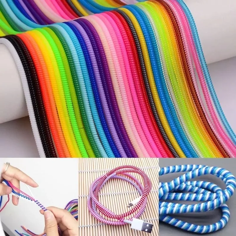 【Fast Delivery】0.6M/60CM Spiral Cord Cable Protector Charger Protector Cable Winder For Charging Cable/Earphone Wire