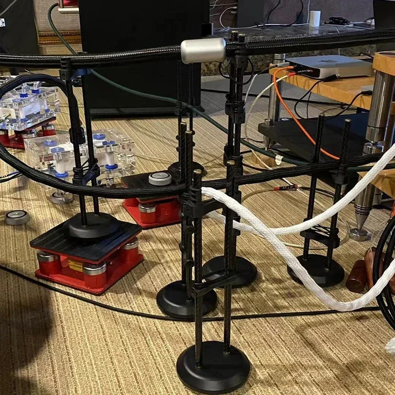 HiFi Audio Carbon Fiber Cable Organizer Rack Lifter Tray Speaker Wire Power Cord Signal Cable Vibration Damping System