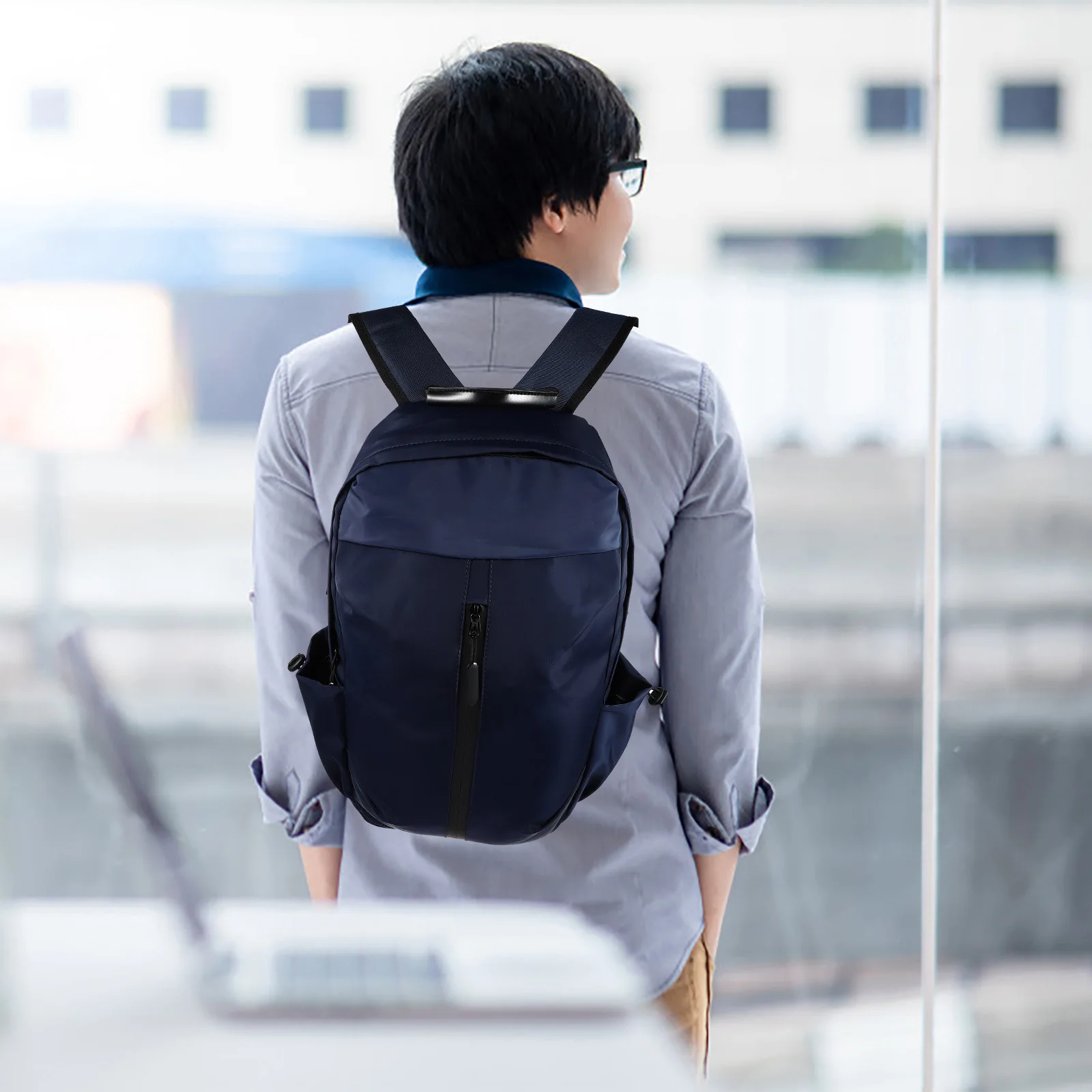 1pc Bag Large Capacity Oxford Cloth Laptop Backpack For Work Travel School Outdoor Usb Charging Port Storage