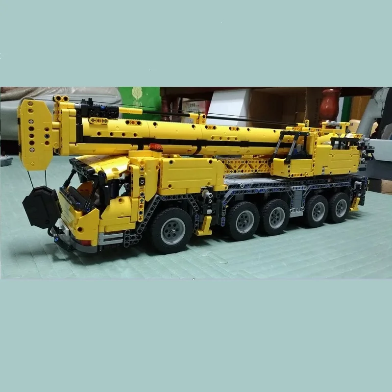 New RC Engineering Vehicle Grove Crane Gmk 6400 Compatible 42009 Modified Moc-5509 Building Blocks Bricks DIY Toys for Kids Gift