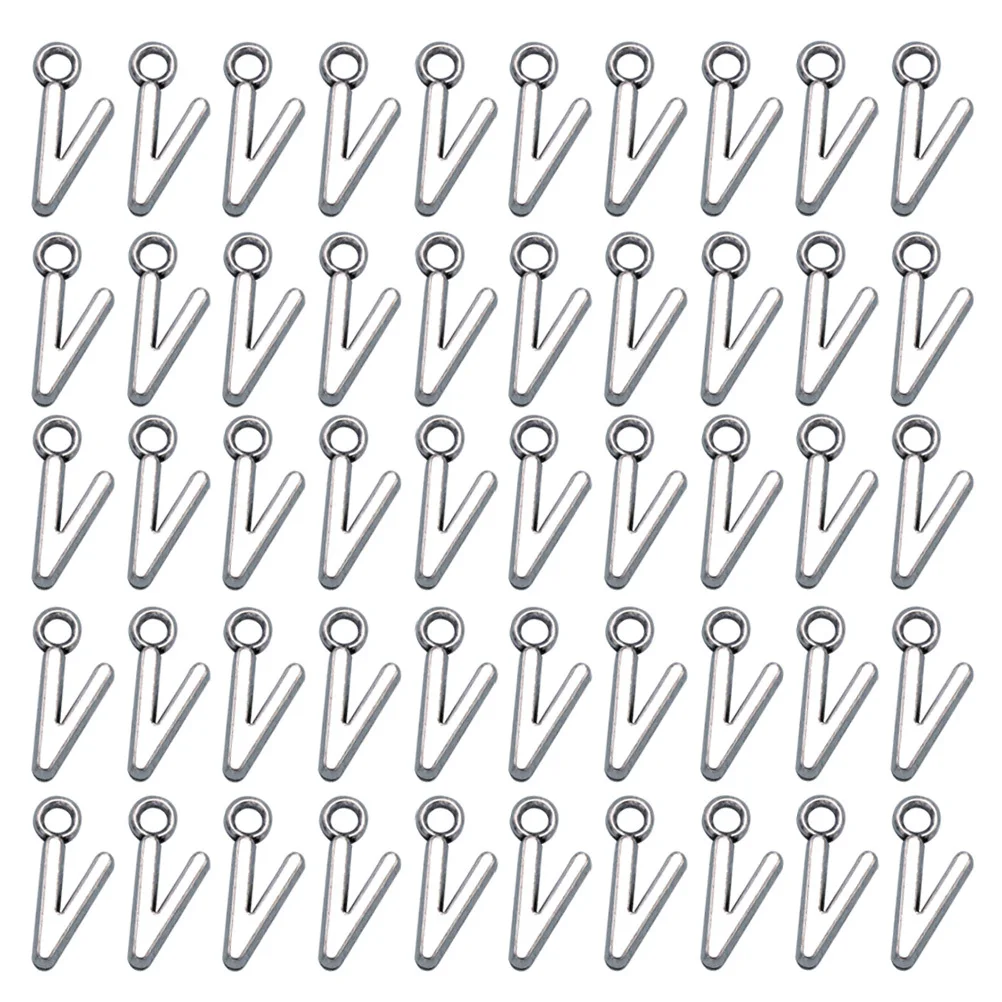 

50 шт., подвески из сплава с английской буквой V, простые стильные аксессуары для самостоятельного изготовления ювелирных изделий, ожерелье, браслет, брелок