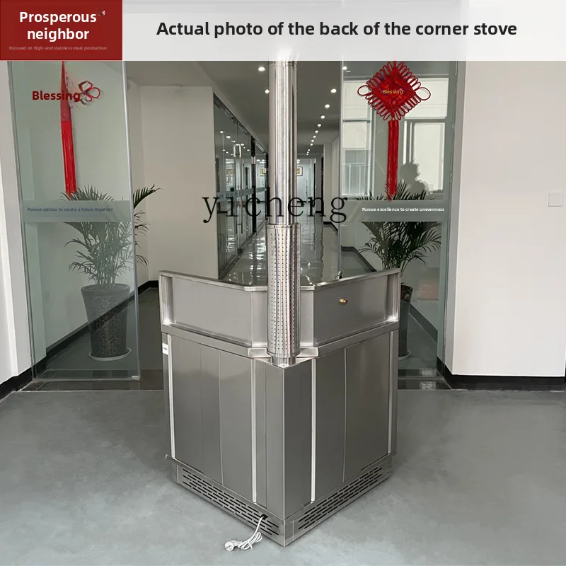 

stainless steel wood stove custom stove household kitchen corner dual-purpose stove