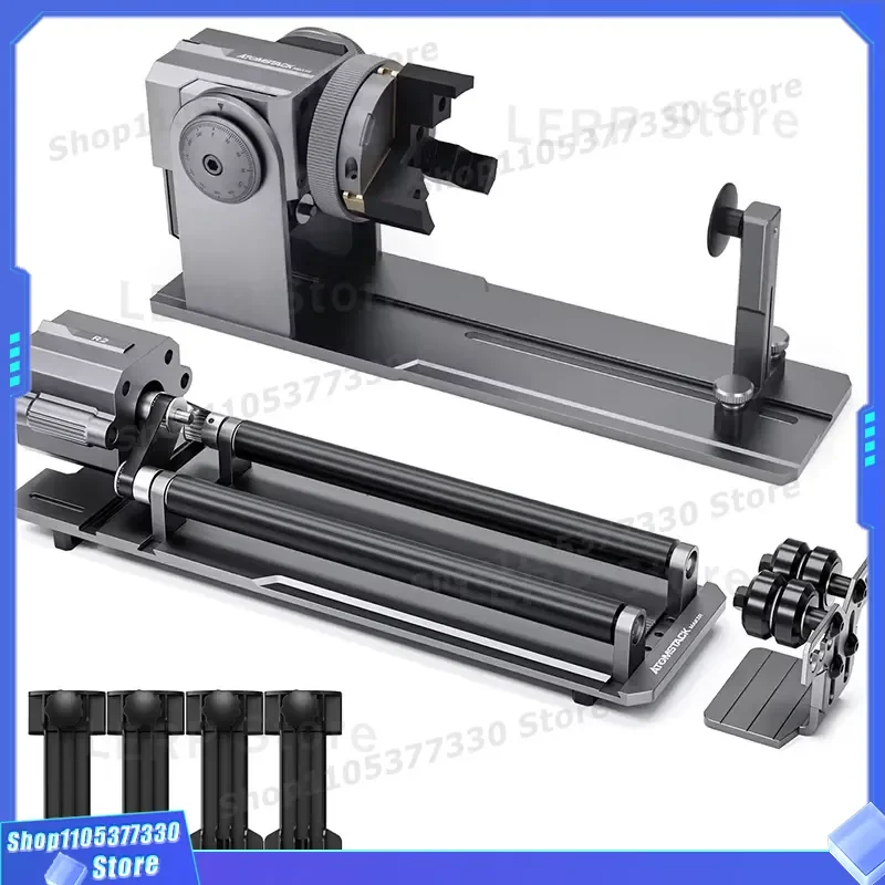 R1 Pro 4 in 1 Rotary Engraving Module with Jaw Chuck and Riser for Round Irregular Objects Multifunctional Laser Accessory