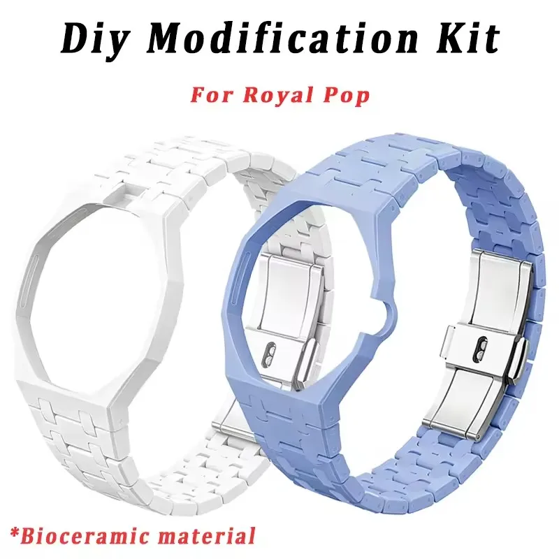 Ceramic Biomaterials Mod Kit For Swatch X AP Royal POP Watch Case And Strap Convert Pocket To Wristwatch Accessories **