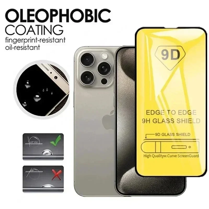 5 pçs 9d vidro protetor para iphone 13 11 12 15 14 pro max 8 plus protetor de tela para iphone 16 15 pro xr xs max vidro temperado