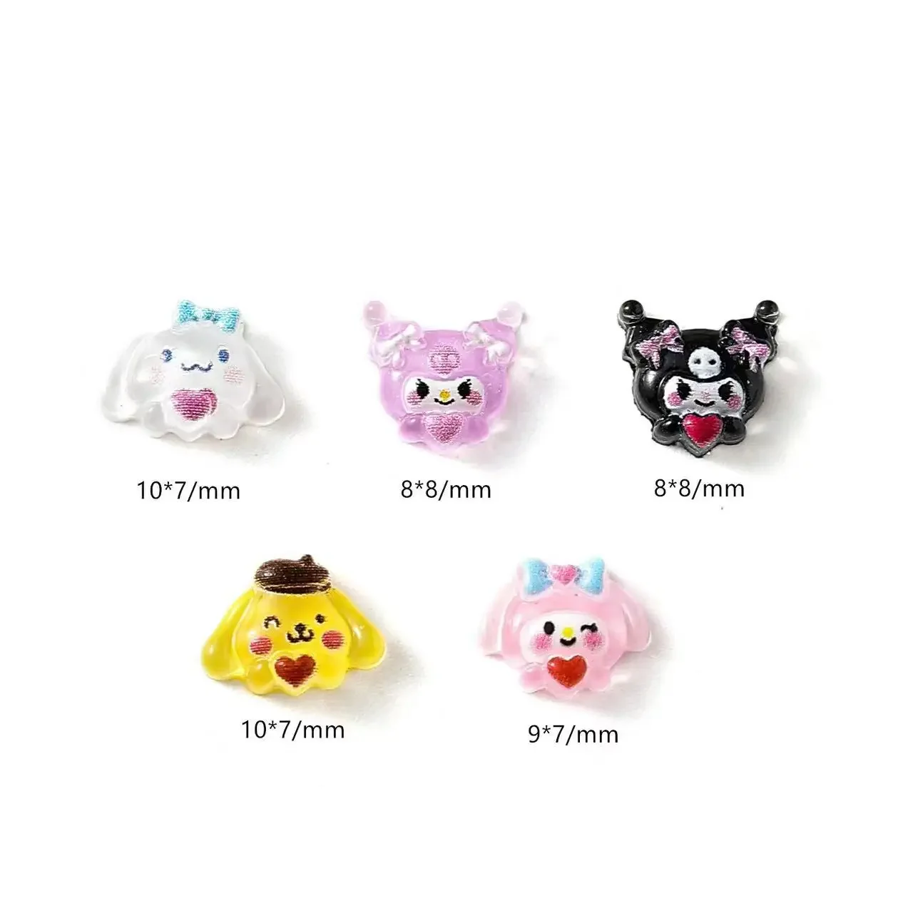 100 Buah Baru Cartoon Nail Art Cute Hug Heart rabbit Dog DIY Ornamen Perhiasan Membuat Manikur Aksesori Dekorasi