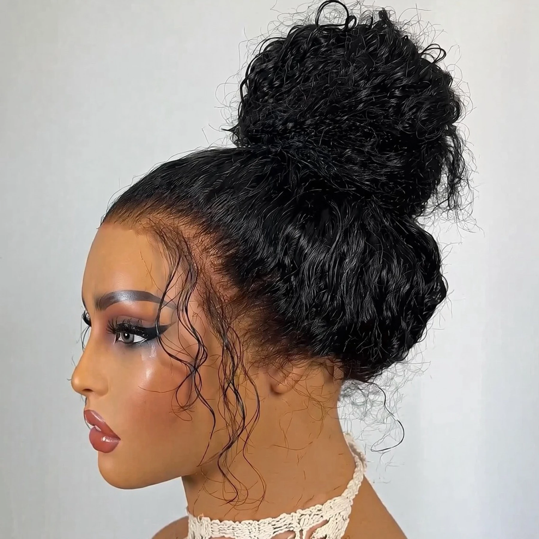 

Deep Wave 13X4X1 HD Full Lace Part Frontal Wig Soft Wig For Women Prepluck With Baby Hair Bleach Knots Daily Free Wigs Ponytails