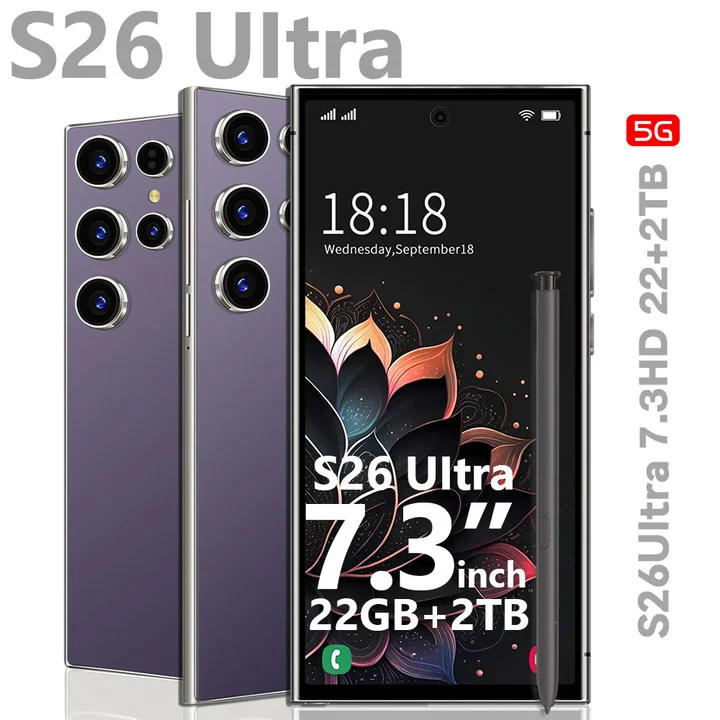 

HOT S26 Ultra 2025 NEW original intelligent 5G dual card dual standby Android 14 system global version 7800mAh battery