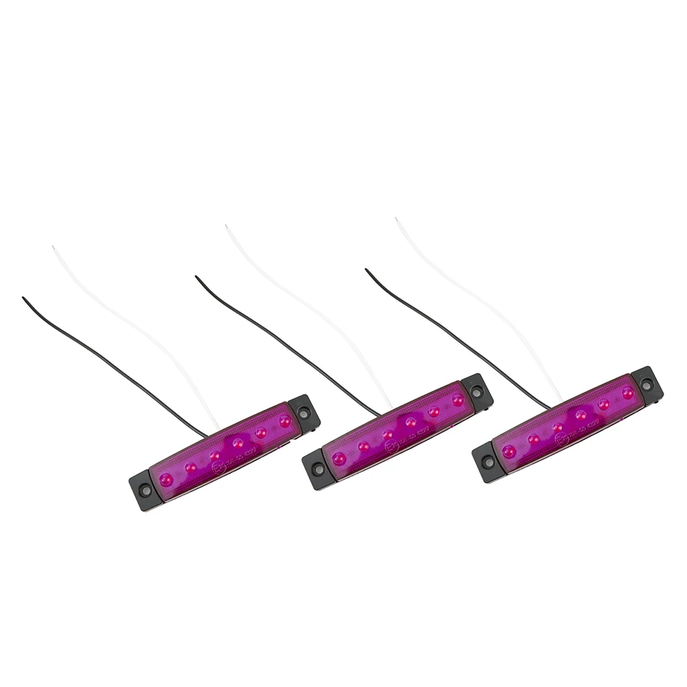 10Pcs 6LED Rock Light Oblong Purple Side Marker Lights Indicator Work Light For Car Truck Lorry Boat Accessories