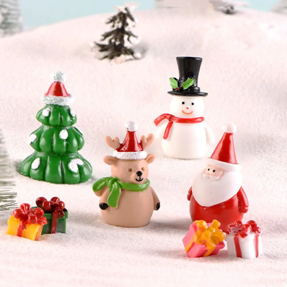 1PC Toys Dollhouse Ornament Home Decorations Bonsai Decor Deer Xmas Tree Miniature Snowman Christmas Figurines Santa Claus