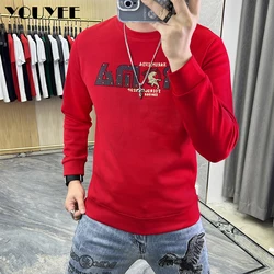 Felpe con cappuccio da uomo di lusso Design semplice diamanti caldi maglione maschile autunno inverno nuova tendenza tigre colorata gioventù abbigliamento Casual da uomo